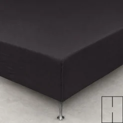 Splitlagen - H-split - 160x200 cm - Sort - 100% Bomuld jersey lagen - Stræklagen til elevationsseng