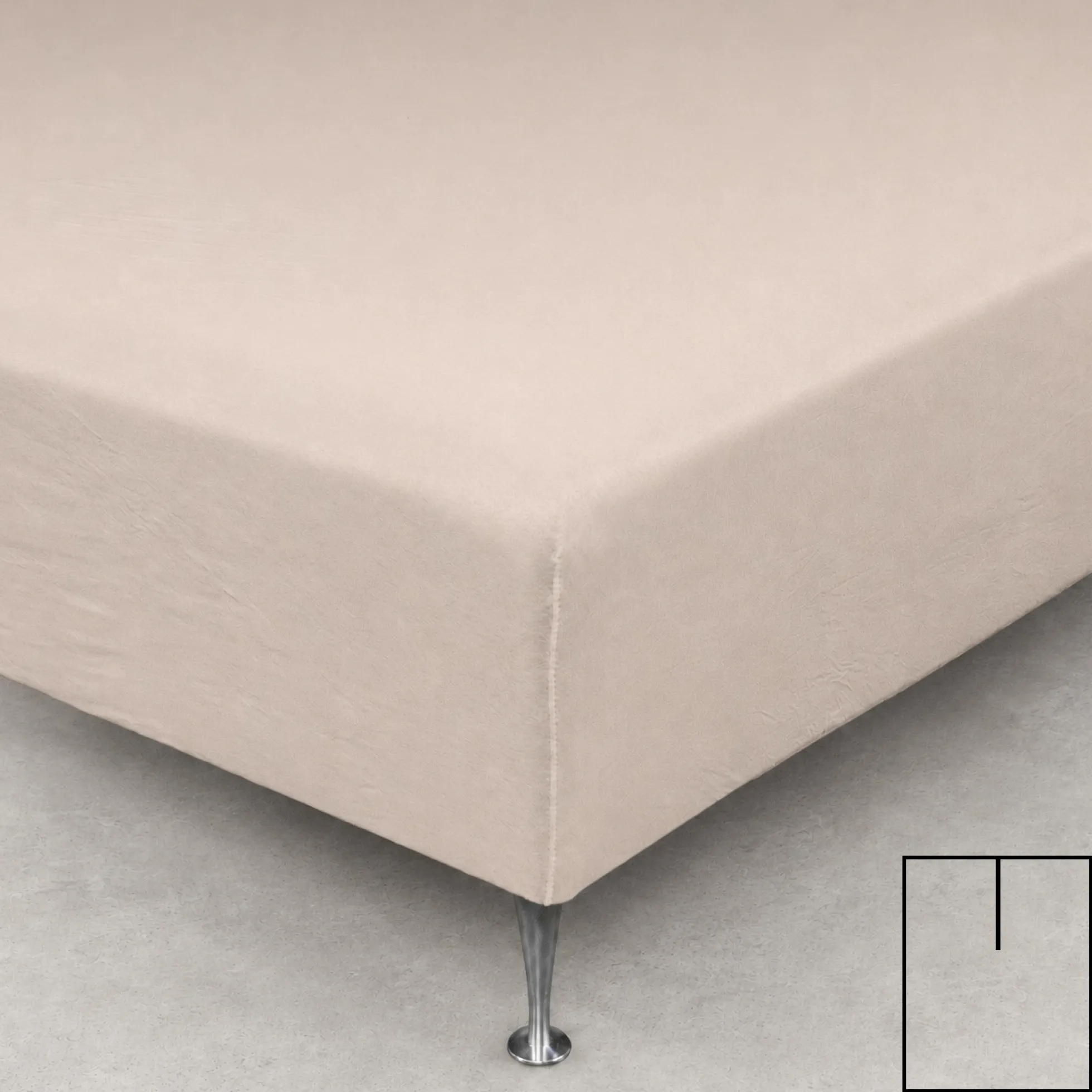 Splitlagen - U-split - 160x200 cm - Sandfarvet - 100% Bomuld jersey lagen - Stræklagen til elevationsseng