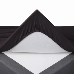 Splitlagen - U-split - 180x200 cm - Sort - 100% Bomuld jersey lagen - Stræklagen til elevationsseng