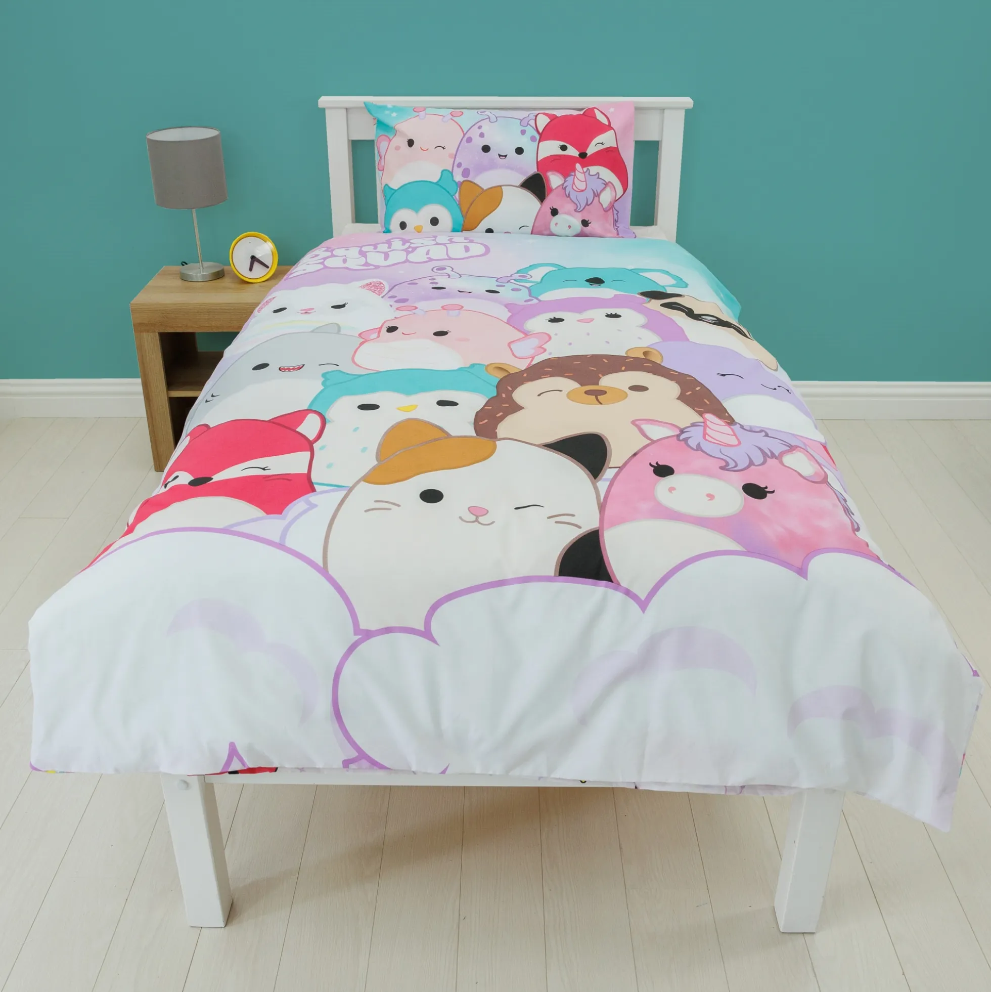 Squishmallows sengetøj - 150x210 cm - Squishmallows 2 i 1 sengesæt - 100% bomuld