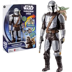Star Wars Titan Feature actionfigur - Mandalorian og Grogu - 30 cm