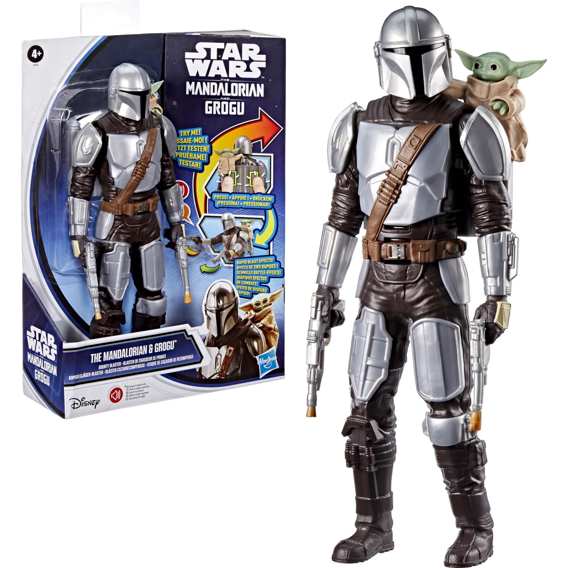 Star Wars Titan Feature actionfigur - Mandalorian og Grogu - 30 cm