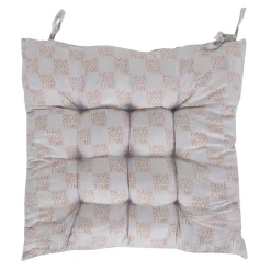Stolehynde - 35x35x6 cm - Grå havehynde med tekst - Blød komfort hynde