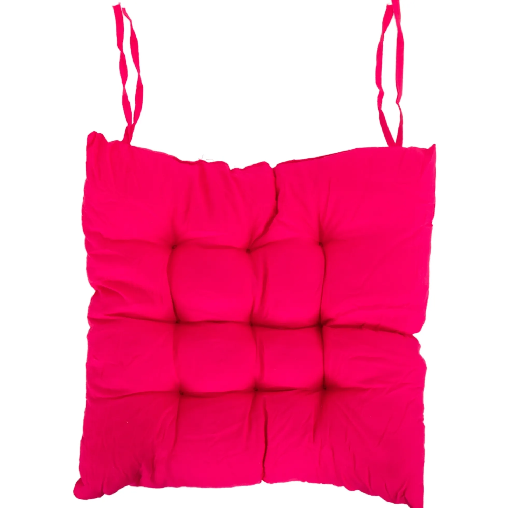 Stolehynde - 35x35x6 cm - Pink ensfarvet havehynde - Blød komfort hynde