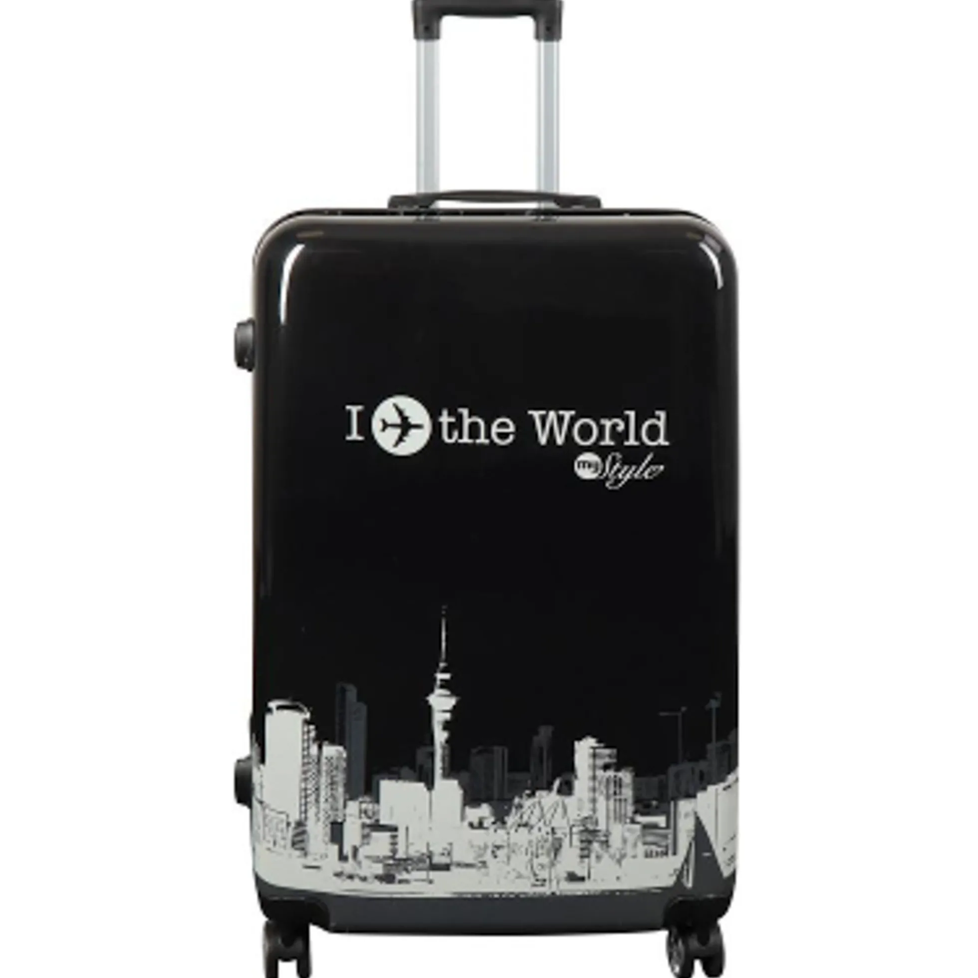 Stor kuffert - Hardcase kuffert med motiv - New York city - Black - Eksklusiv letvægt kuffert
