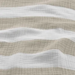 Stribet sengetøj 140x220 cm - Sengesæt i 100% blød musselin bomuld - Striped Sand - Riviéra Maison sengelinned