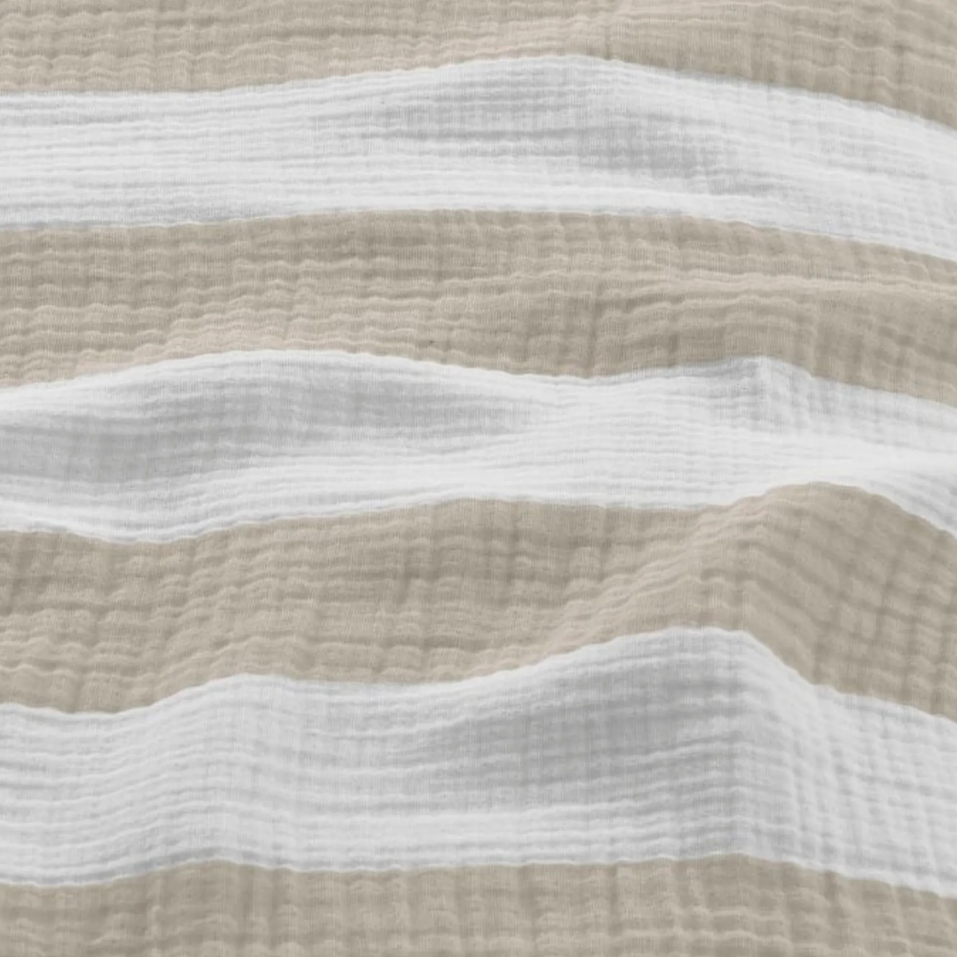 Stribet sengetøj 140x220 cm - Sengesæt i 100% blød musselin bomuld - Striped Sand - Riviéra Maison sengelinned