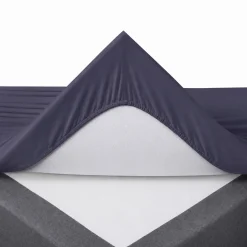 Stræklagen 70x160 cm - Mørkeblåt - 100% bomuld jersey lagen - Faconlagen til juniormadras