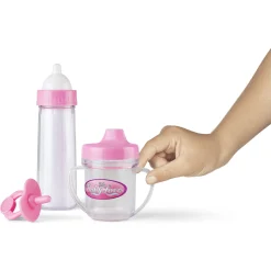 Sutteflaske, kop og sut til babydukker - 3 dele