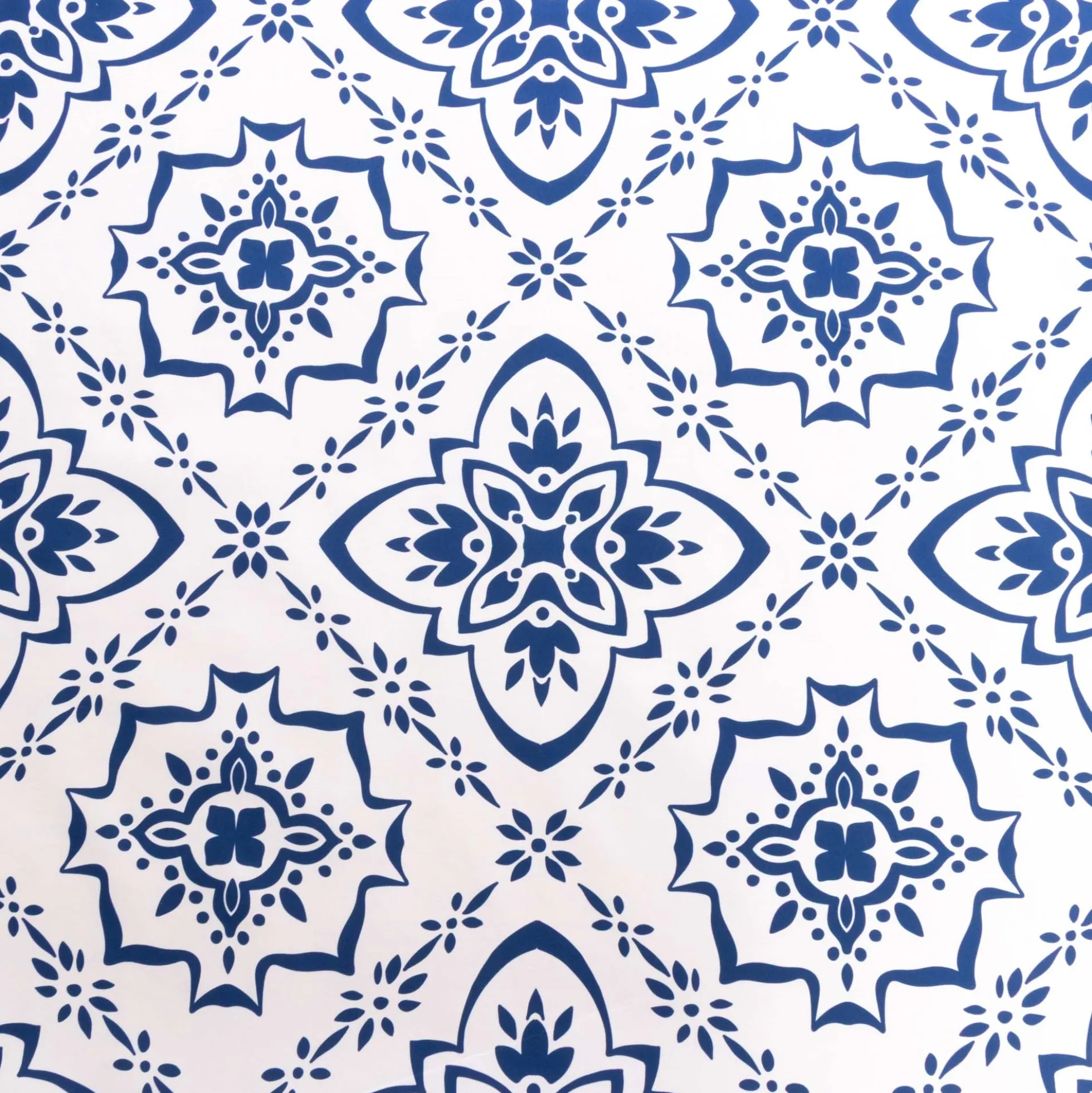 Tekstil voksdug - 140 cm bred - 30 meters rulle - Blue Pattern - Voksdug med akrylbelægning