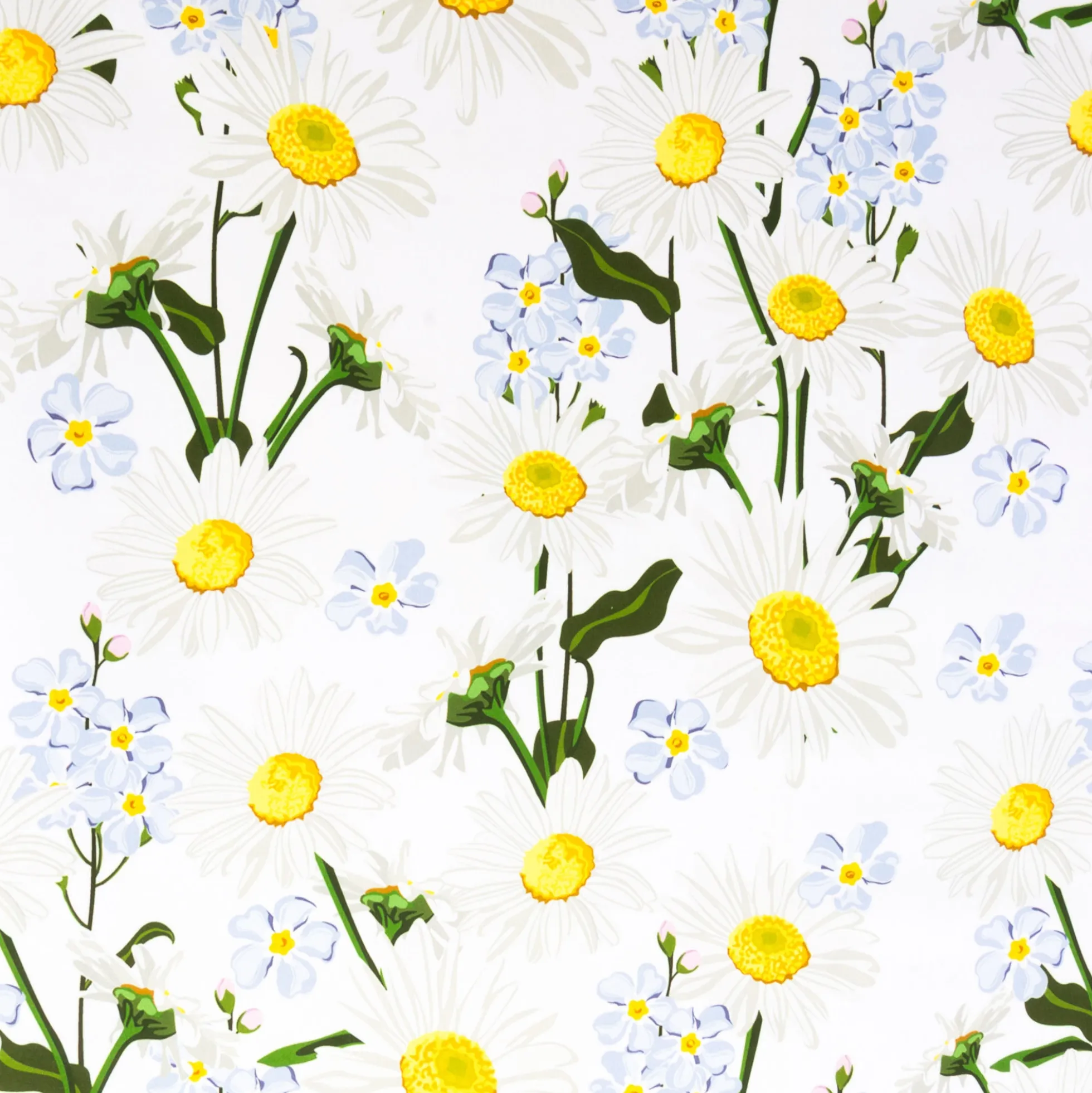 Tekstil voksdug - 140 cm bred - 30 meters rulle - Blooming Daisies - Voksdug med akrylbelægning