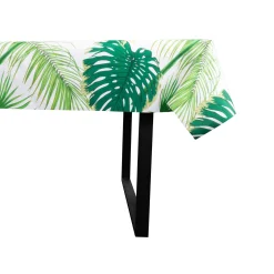 Tekstil voksdug - 140 cm bred - 30 meters rulle - Big Green Leaves - Voksdug med akrylbelægning