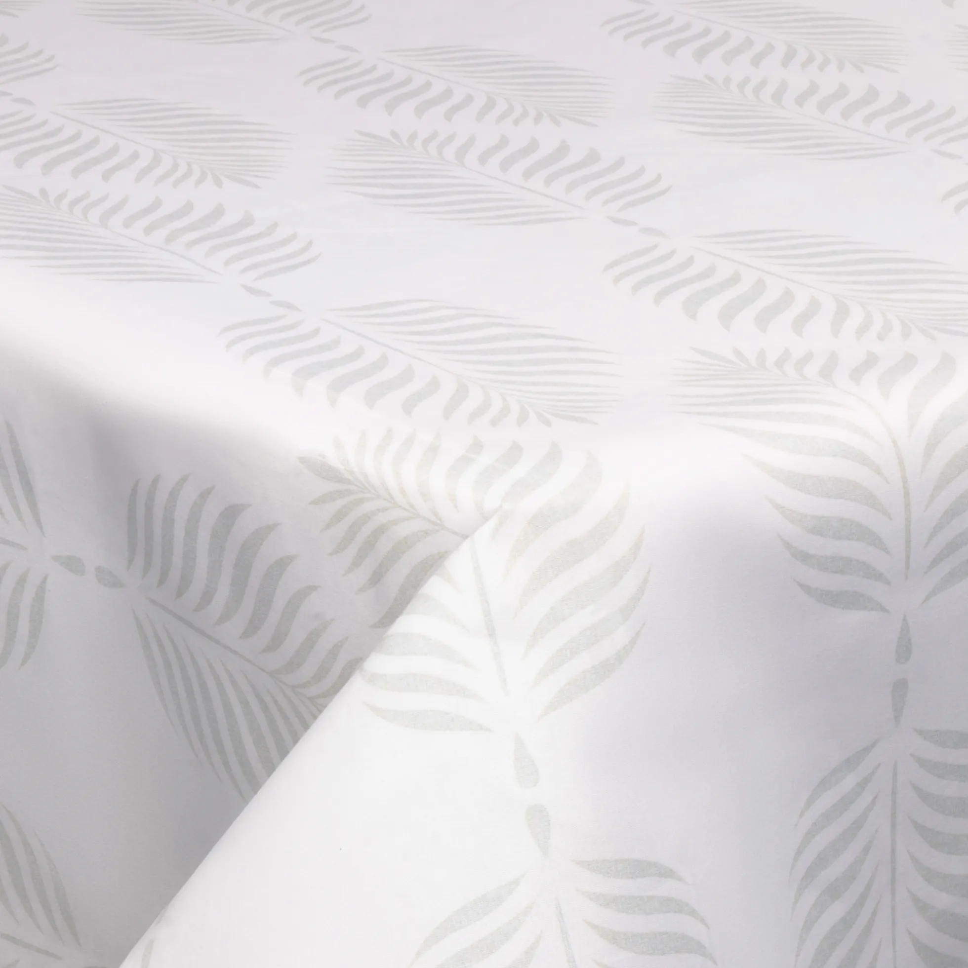 Tekstil voksdug - 140 cm bred - På metermål - Leaf Light Grey - Voksdug med akrylbelægning