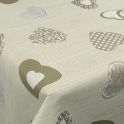 Tekstil voksdug - 140 cm bred - På metermål - Green Hearts - Voksdug med akrylbelægning