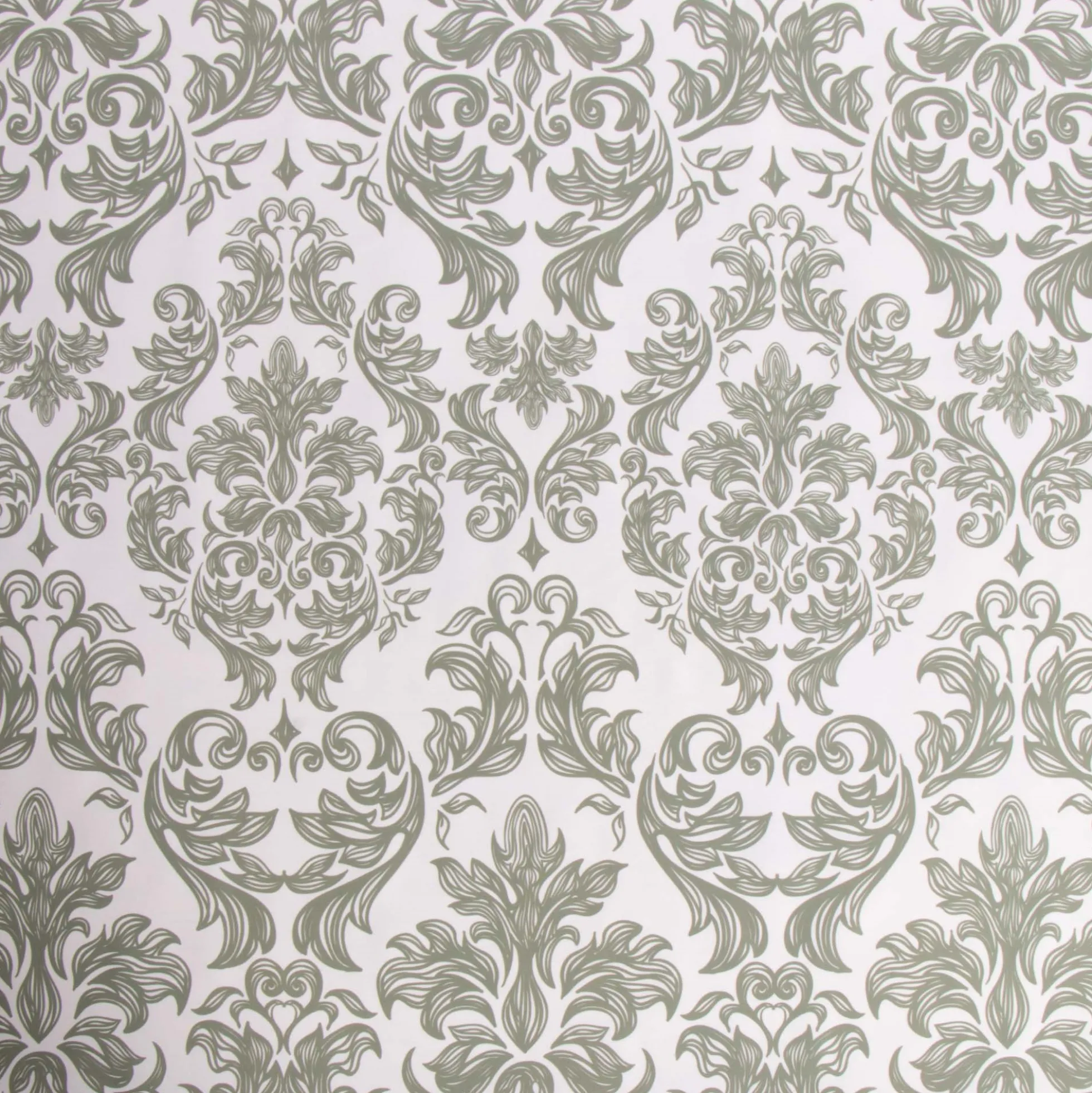 Tekstil voksdug - 140 cm bred - På metermål - Green Damask - Voksdug med akrylbelægning