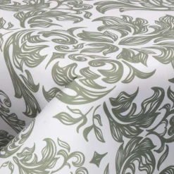 Tekstil voksdug - 140 cm bred - På metermål - Green Damask - Voksdug med akrylbelægning
