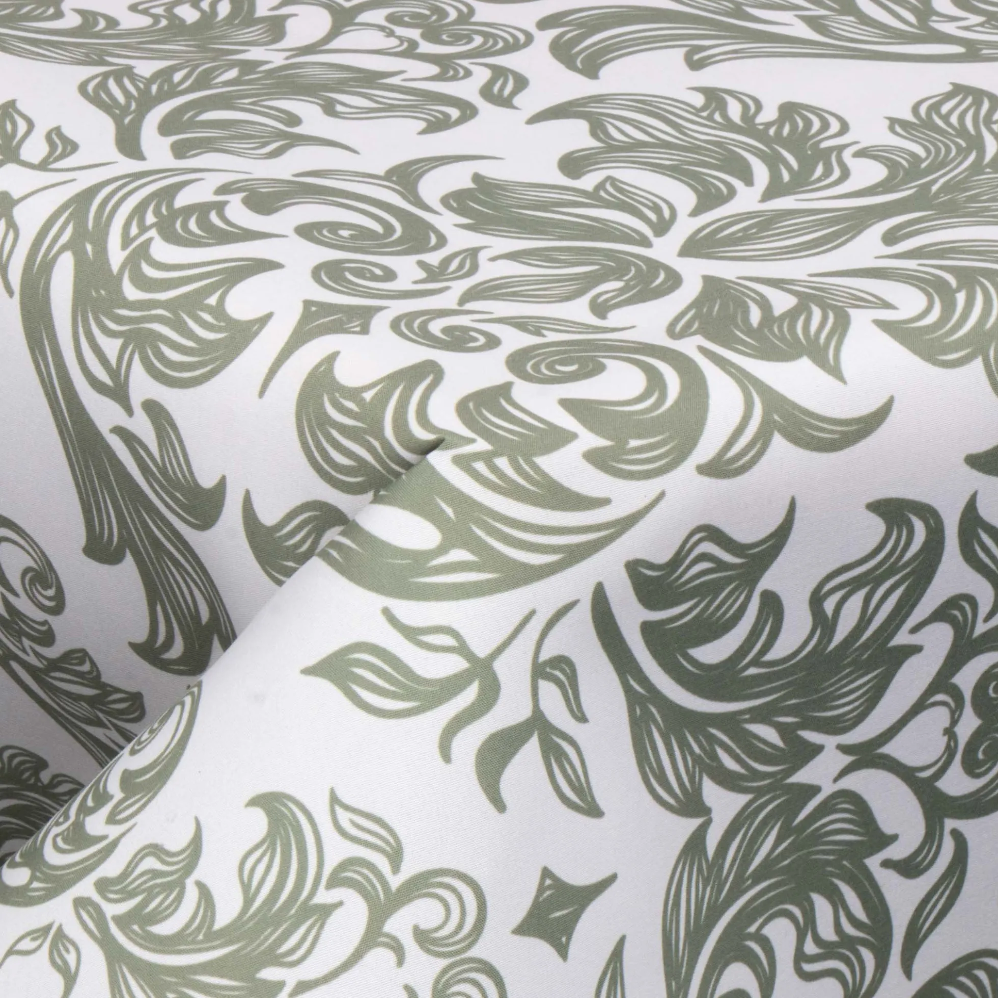Tekstil voksdug - 140 cm bred - På metermål - Green Damask - Voksdug med akrylbelægning