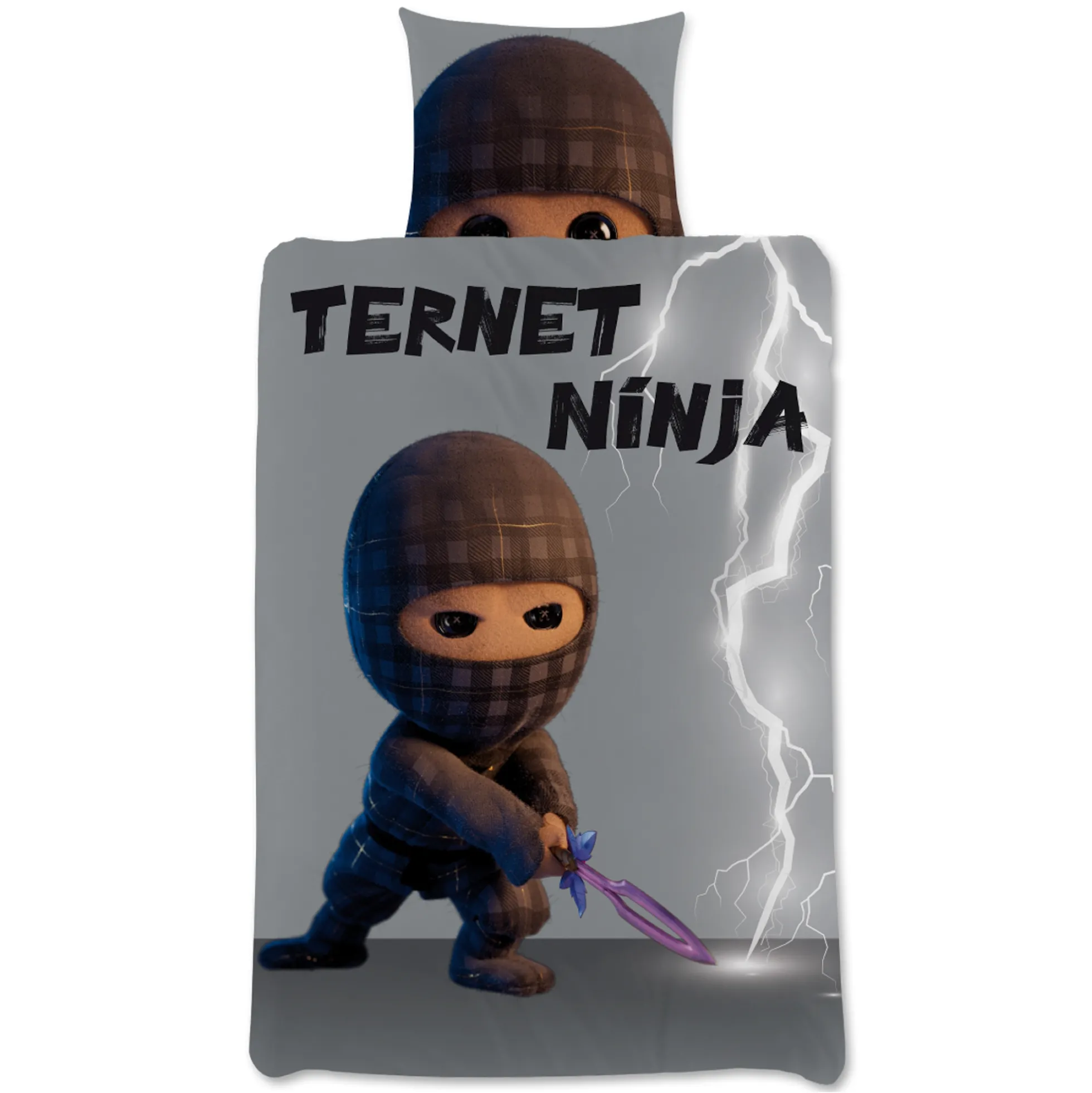 Ternet Ninja sengetøj - 100% bomuld - Børnesengetøj 140x200 cm