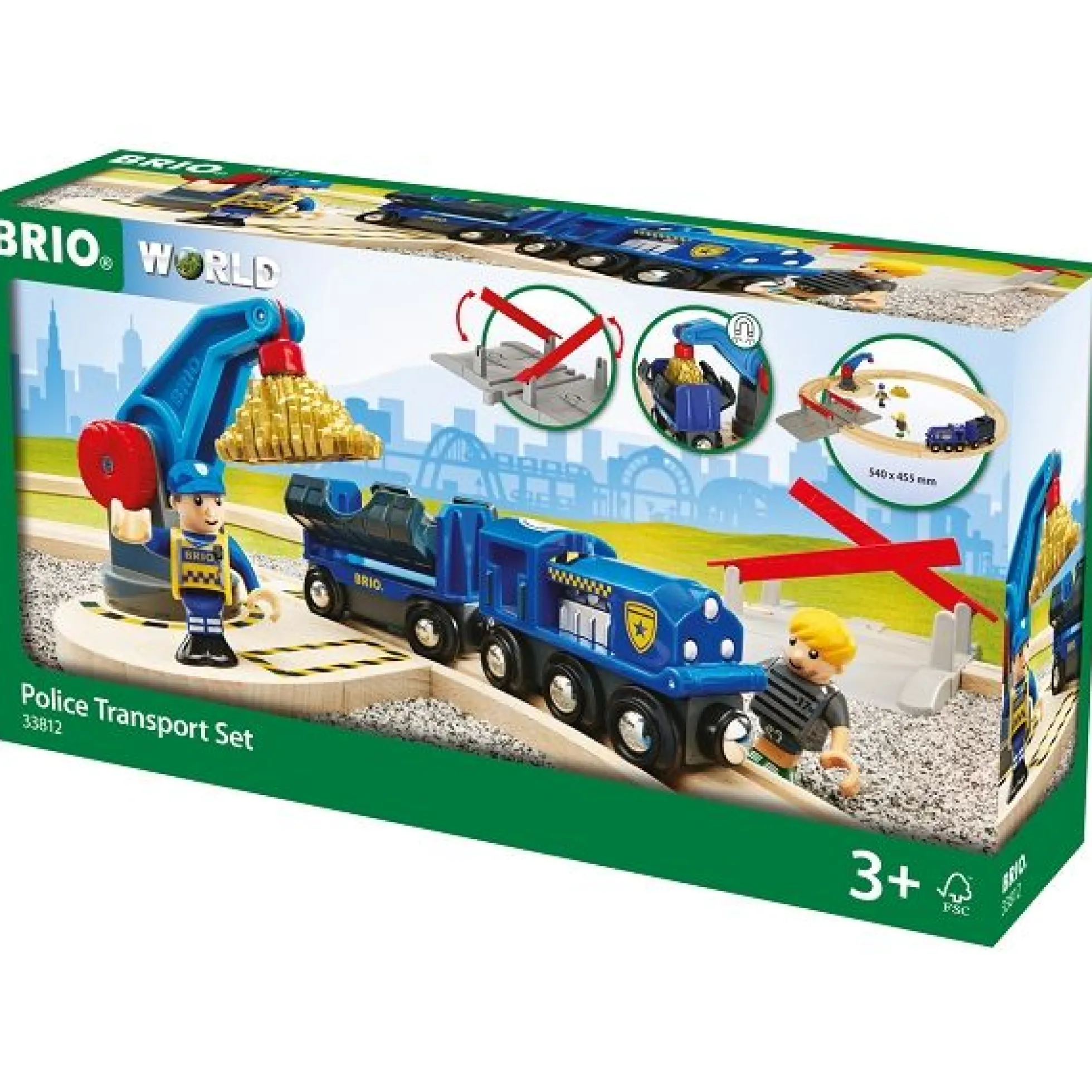 Togbane, politi- og guldtransport - 33812 - BRIO Tog