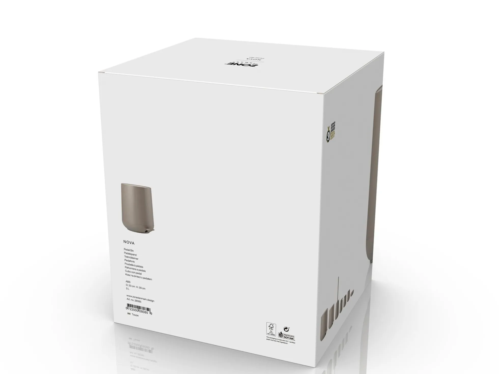 Toiletspand - 5L - Zone Denmark - Nova One Taupe pedalspand