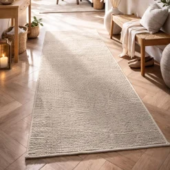 Tæppe løber - 80x150 cm - Vævet - Cremefarvet - Kenzy - Nordstrand Home