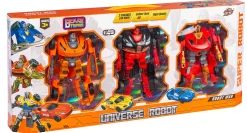 Transformerende robotter 3 stk - Orange, rød og sort