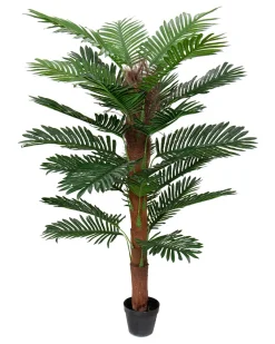 Tropisk palme - 140 cm høj - Kunstig palme mosstok i sort potte -
