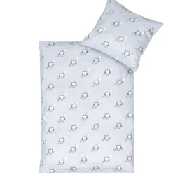 Ugle sengetøj - 100% bomuld - Baby sengetøj 70x100 cm - Blå