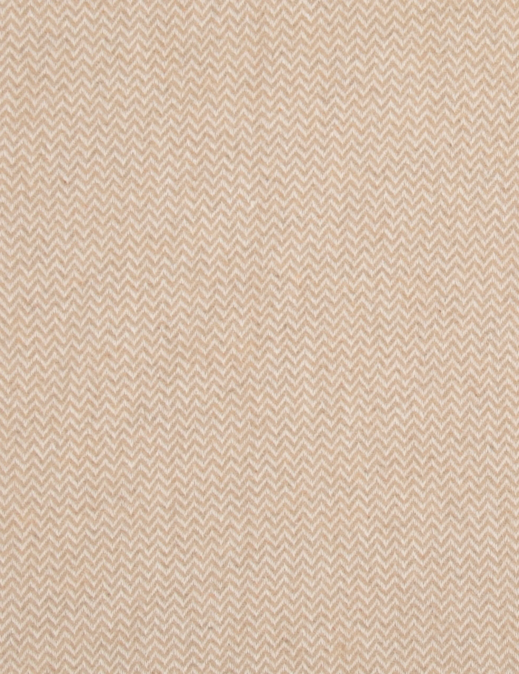Uldplaid med finkæmmet uld - 130x200 cm - Blødt uldtæppe med sandfarvet zigzag mønster - By Borg plaid