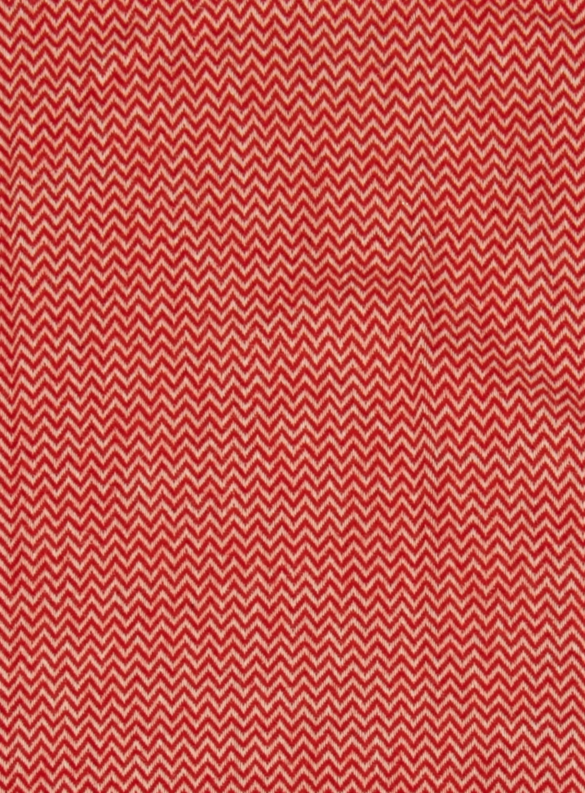 Uldplaid med finkæmmet uld - 130x200 cm - Blødt uldtæppe med rød zigzag mønster - By Borg plaid