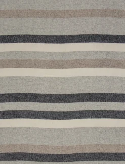 Uldplaid - 100% Uld - 130x200 cm - Lines grå