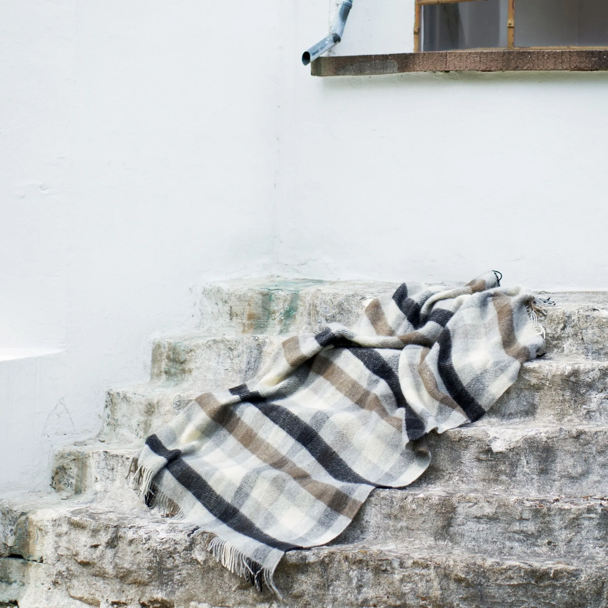 Uldplaid - 130x200 cm - Gotlanduld/lammeuld - Gotland Multi Grey