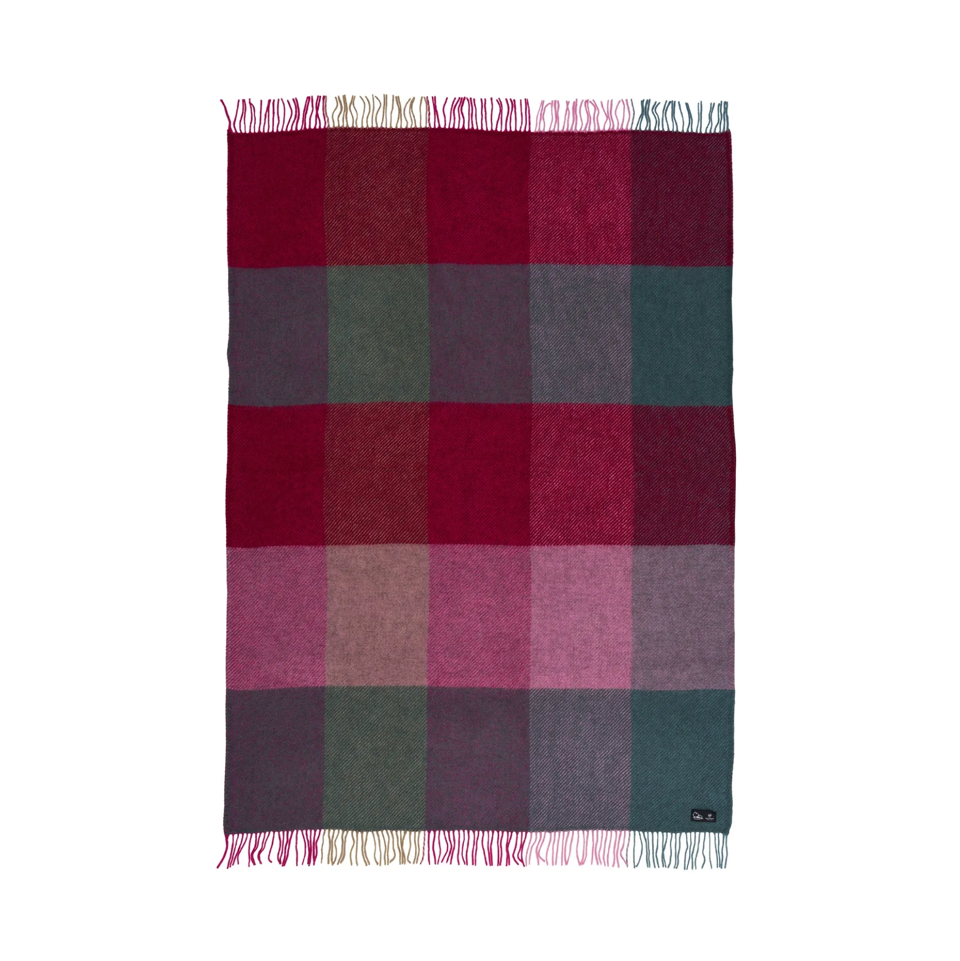 Uldplaid - 130x200 cm - Gotlanduld/lammeuld - Gotland Check Pink