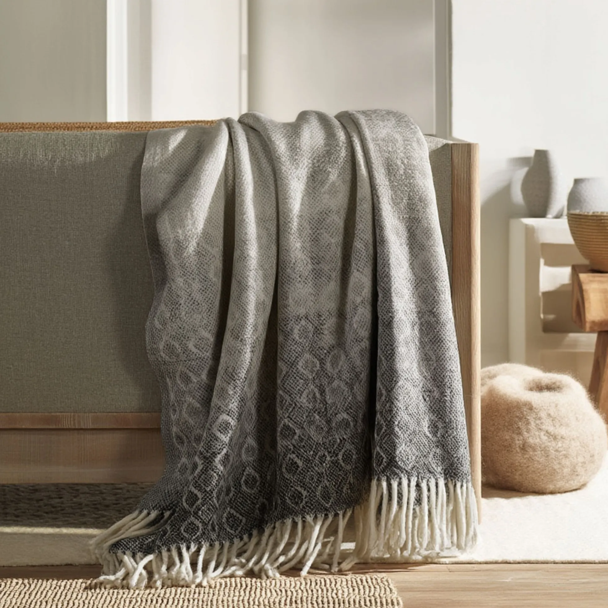 Uldplaid - 130x200 cm - 100% Lammeuld - Havanna Naturel