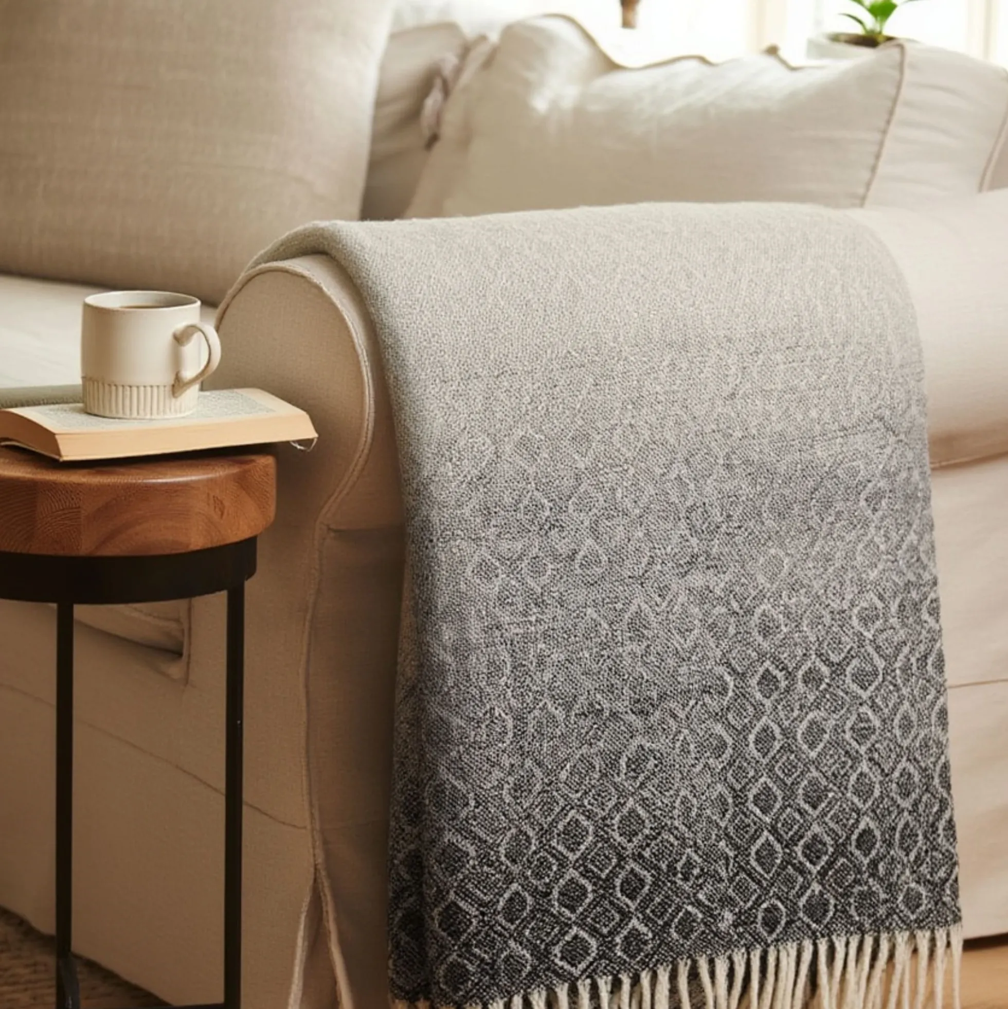 Uldplaid - 130x200 cm - 100% Lammeuld - Havanna Naturel