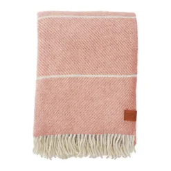 Uldplaid - 130x200 cm - Recycled uld/lammeuld - Frank Salmon Pink