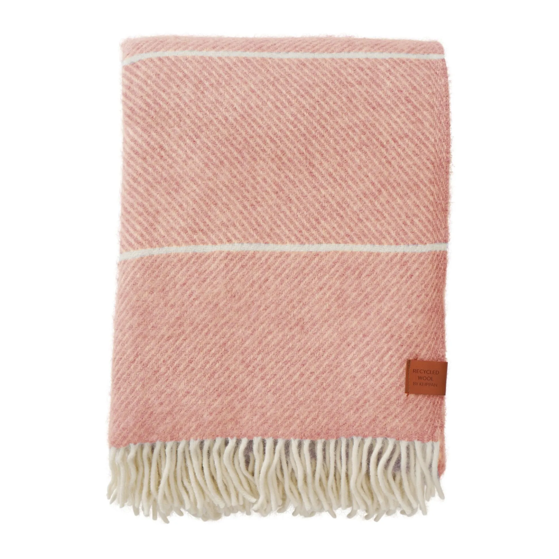 Uldplaid - 130x200 cm - Recycled uld/lammeuld - Frank Salmon Pink