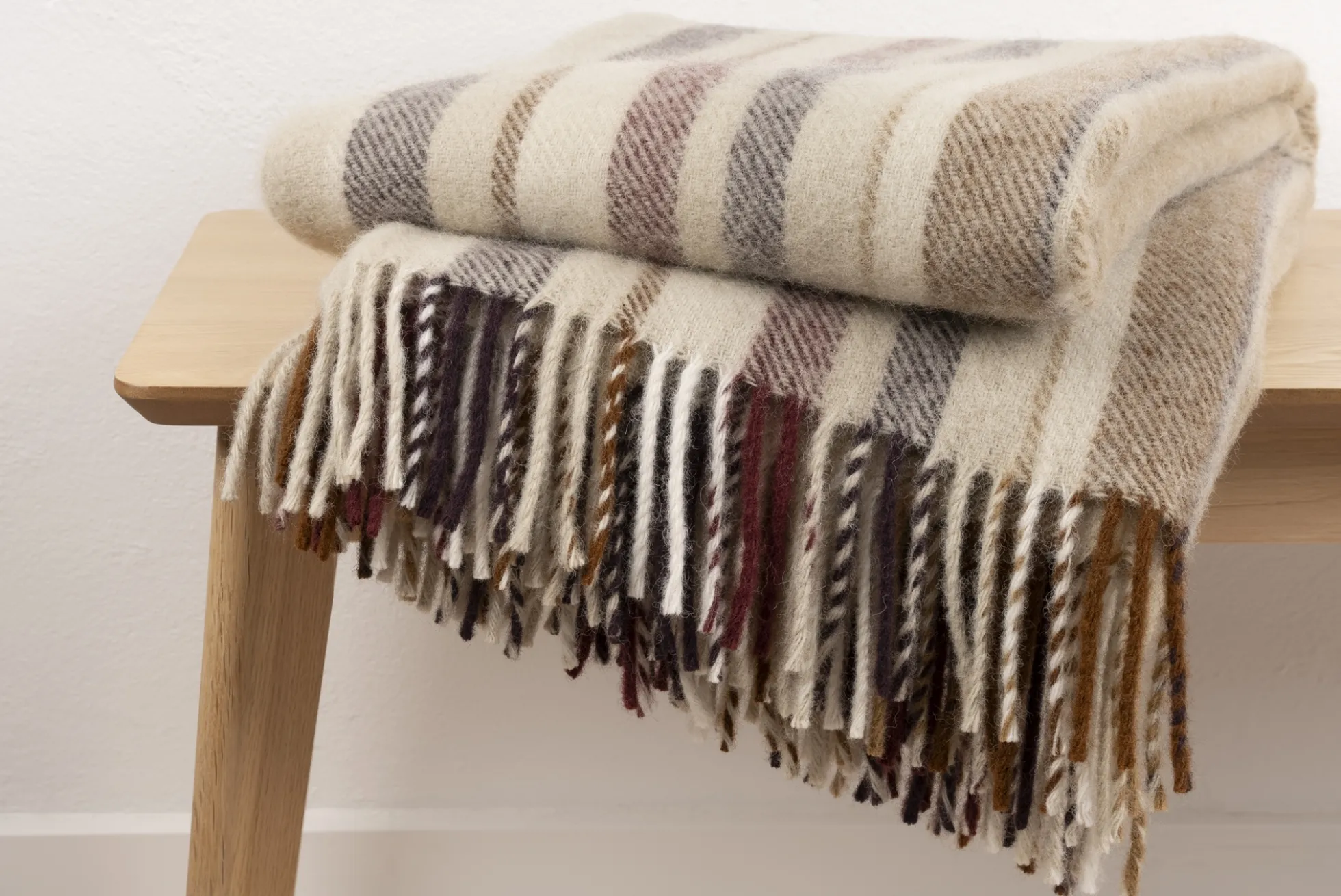 Uldplaid 130x200 cm - 100% Ren ny uld - Bifrost multi