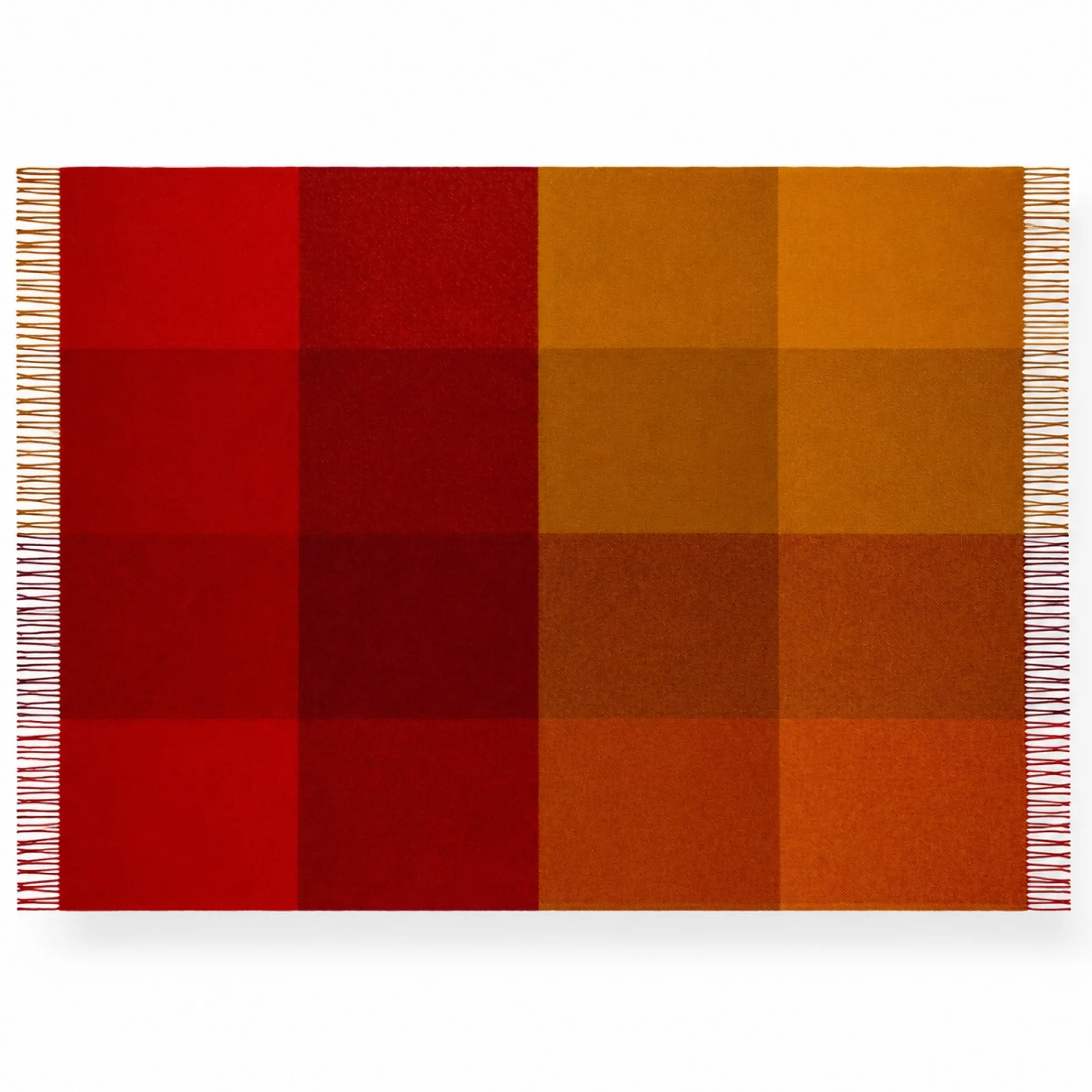 Uldplaid 130x200 cm - 100% Ren ny uld - Check rød