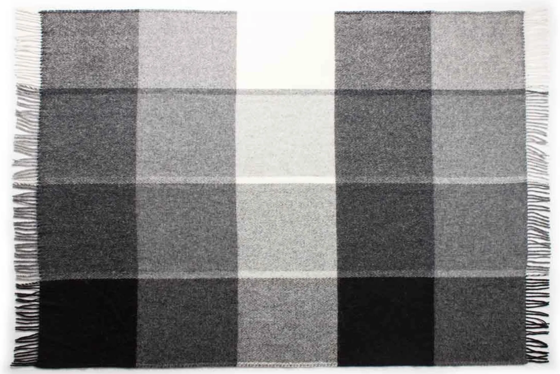 Uldplaid 130x200 cm - 100% Ren ny uld - Check sort