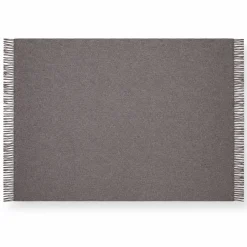 Uldplaid 130x200 cm - 100% Ren ny uld - Melange lysegrå