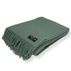 Uldplaid 130x200 cm - 100% Ren ny uld - Solid grøn