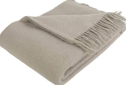 Uldplaid 130x200 cm - 100% Ren ny uld - Solid sand