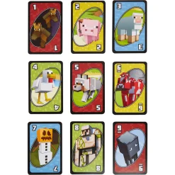 UNO Minecraft kortspil - familiespil med 112 kort og Creeper-regel - fra 7 år