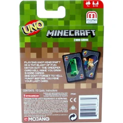 UNO Minecraft kortspil - familiespil med 112 kort og Creeper-regel - fra 7 år
