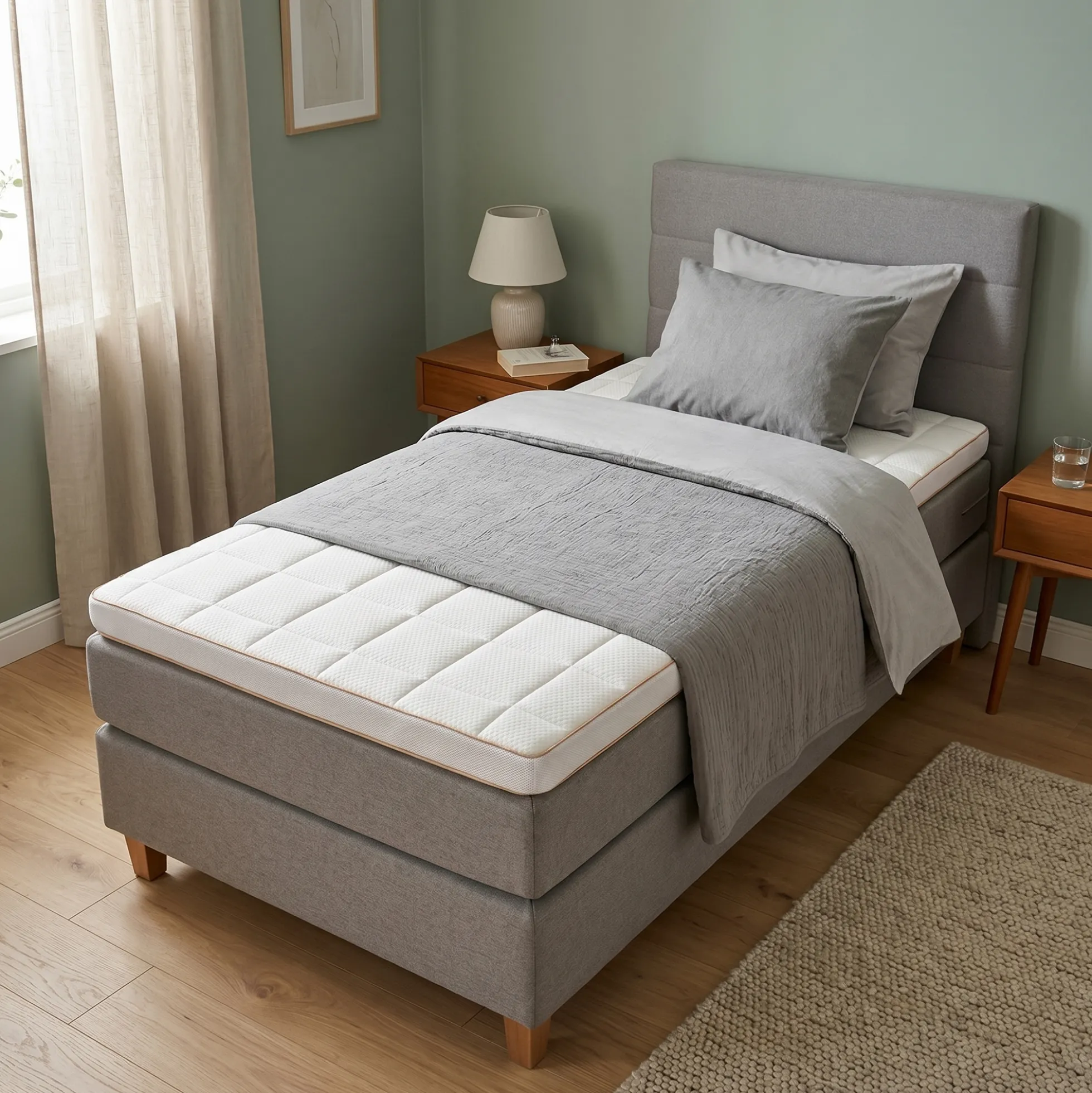 U-split topmadras 180x200 cm 8 cm høj - NASA Memoryskum - Ergonomisk topmadras - Borg Living trykaflastende madras