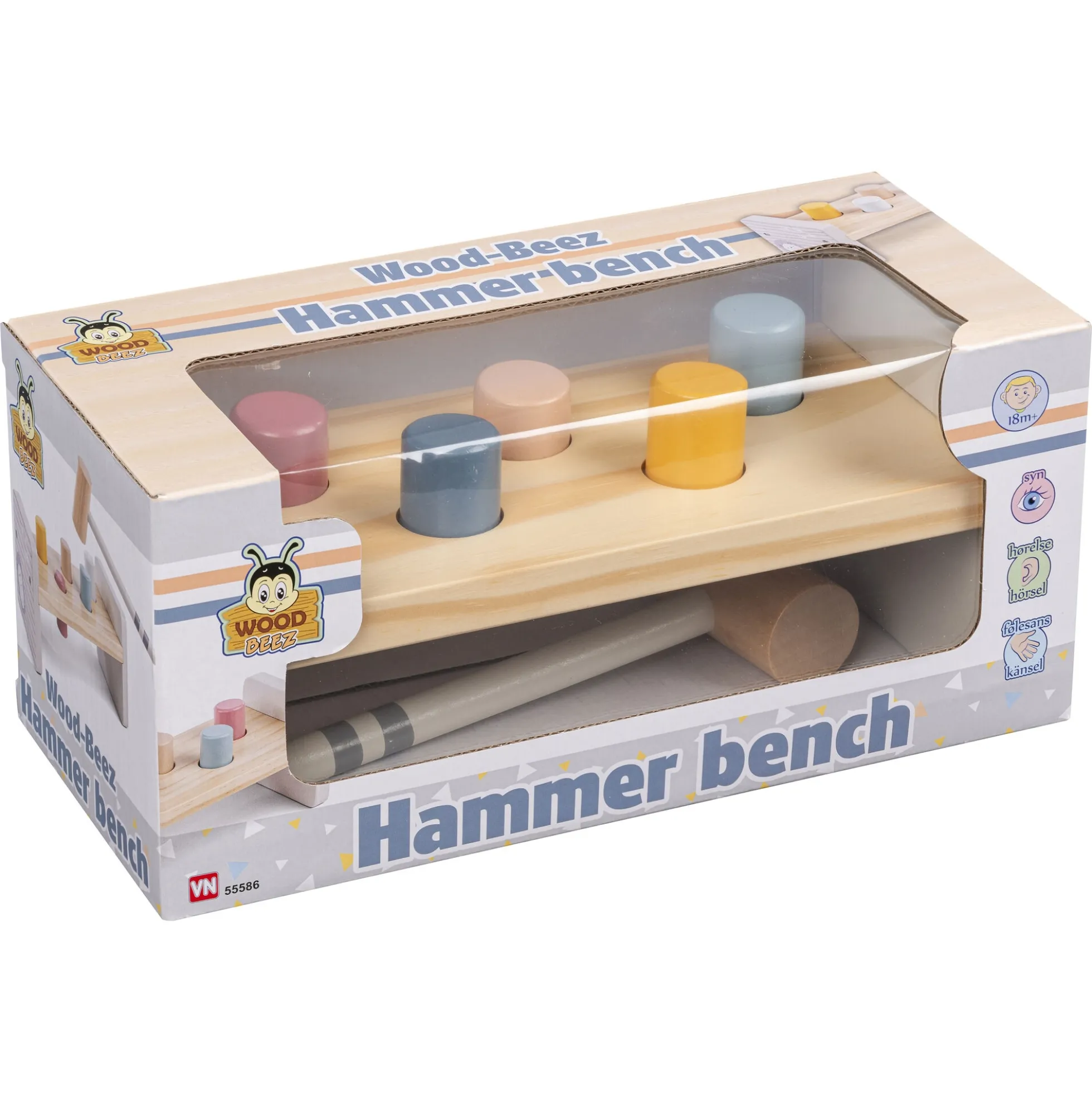 Wood Beez hammerbræt - motoriklegetøj med hammer og pinde - fra 18 mdr.